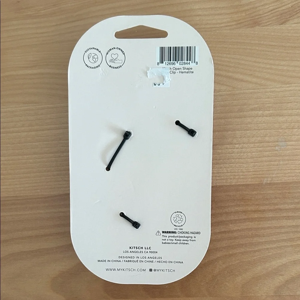 Kitsch Charcoal Open Shape Hair Clip - Picture 2 of 2